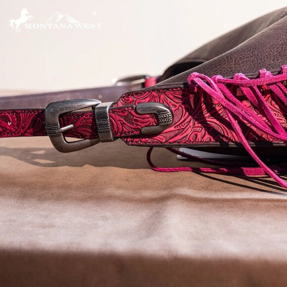 Montana West Floral Tooled Concealed Carry Hobo - Picture 4 of 16